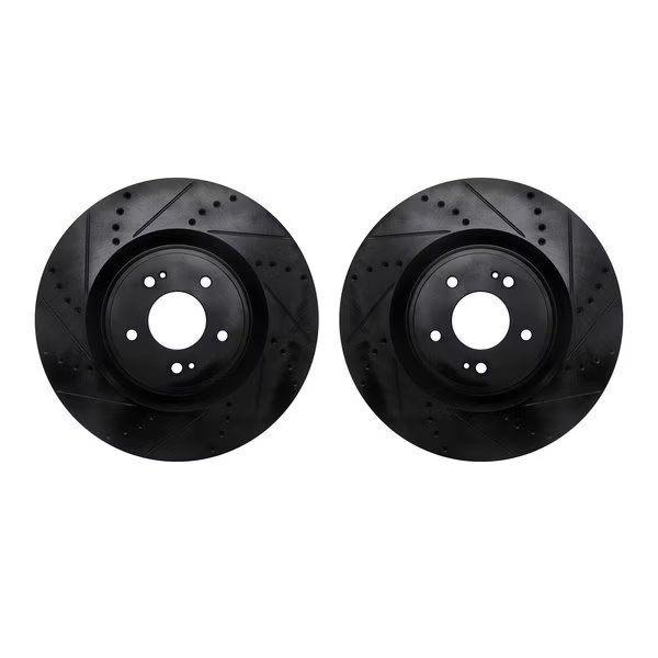 Rotors-Drilled and Slotted-Black, Zinc Plated black, Zinc Coated, 8002-72031, Dynamic Friction Co, Mfr#: 8002-72031